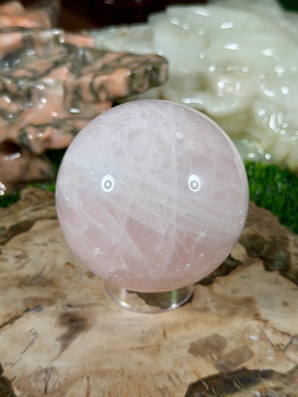 83mm Rose Quartz Crystal Sphere 1lb 12.8oz